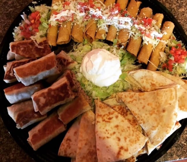 Fiesta Tray (Quesadillas, Burritos, Flautas).
