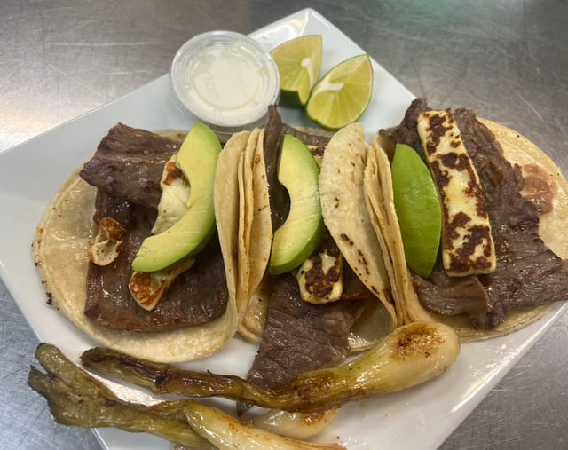 Cecina Tacos.